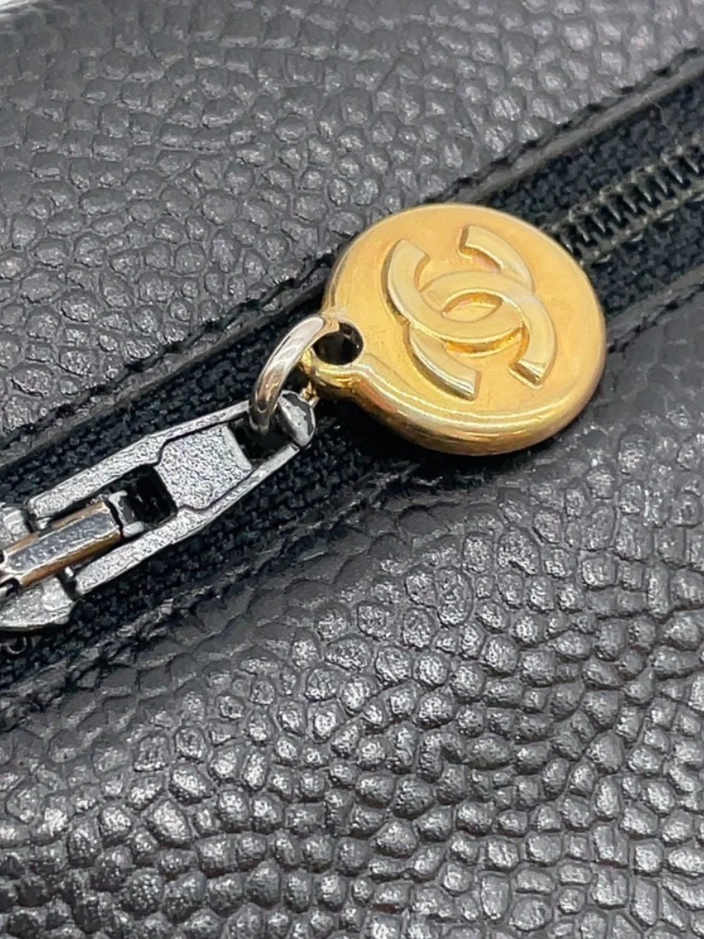 CHANEL Leather Black WOC W/Box